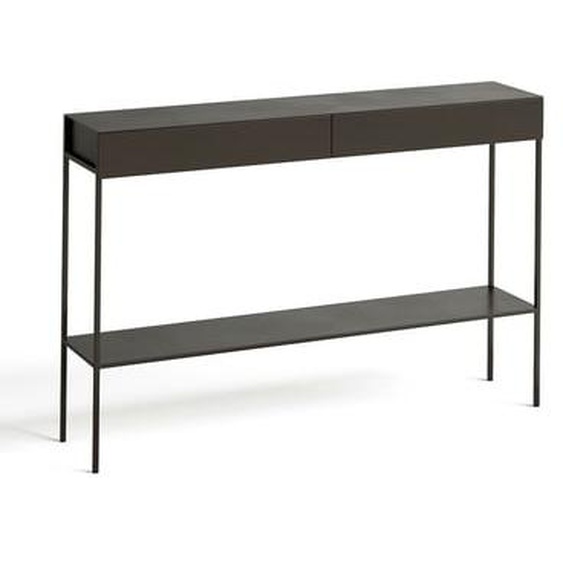 Console double plateau métal acier used, Fébée