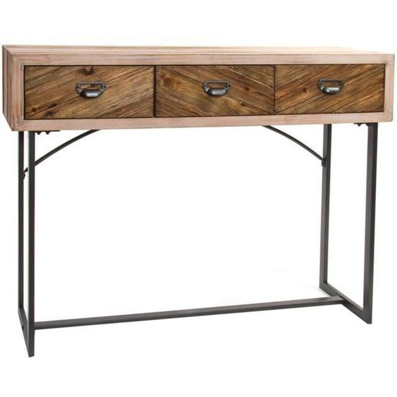 Console en métal PEGANE - Style industriel - Coloris naturel - 110x32x85cm