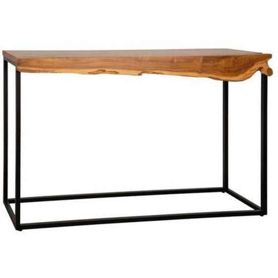 Console - AUBRY GASPARD - Arden - Teck massif - Métal laqué noir - 120 cm x 35.5 cm x 76.5 cm