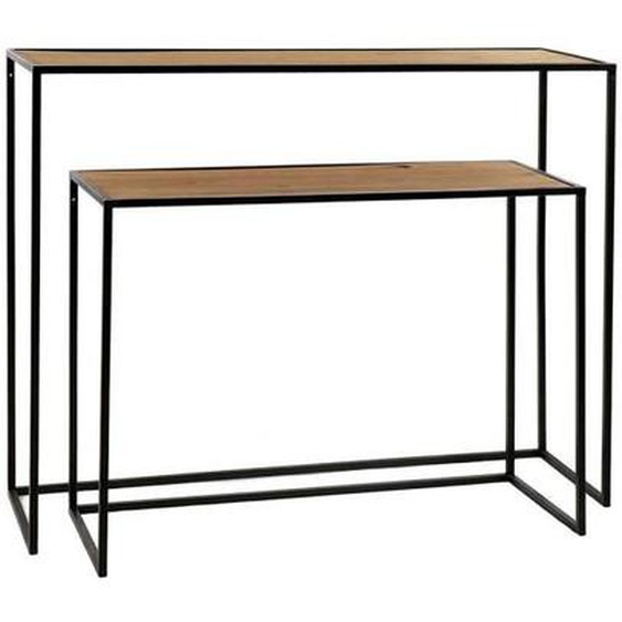 Console Eszential Naturel - Lot de 2 - Pomax - Métal - L 80/100 x l 30/30 x H 60/80 cm