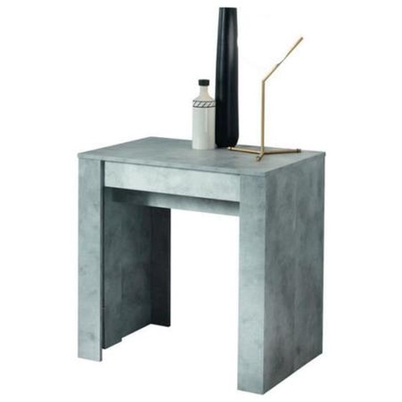 Console Extensible 4 allonges Béton ciré clair - TINO - L 54/103/153/202/252 x l 78,5 x H 78