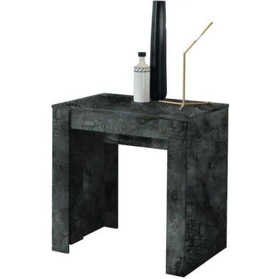 Console Extensible 4 allonges Béton foncé - TINO - L 54/103/153/202/252 x l 78,5 x H 78