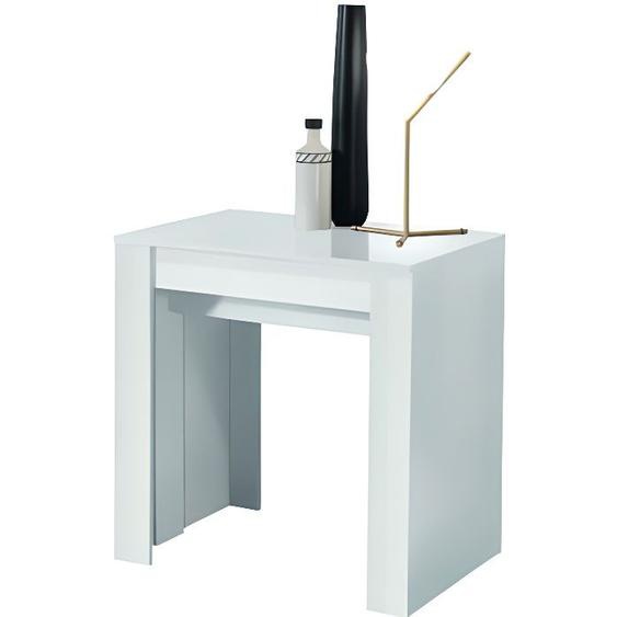 Console Extensible 4 allonges Laqué blanc - TINO - L 54/103/153/202/252 x l 78,5 x H 78