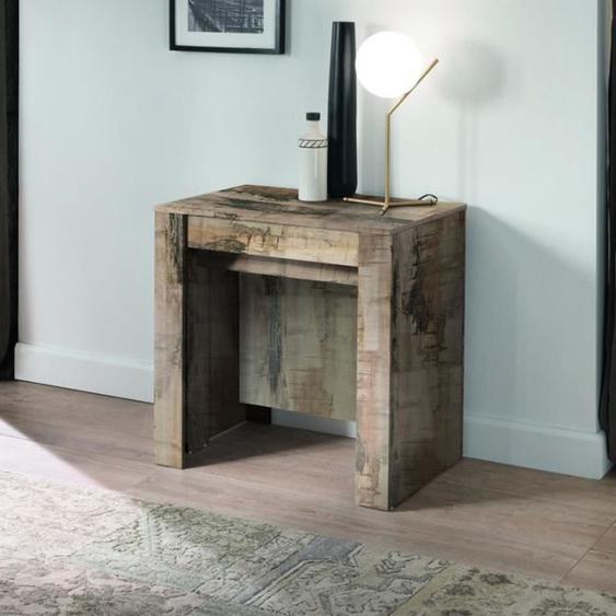 Console Extensible 4 allonges Planches Bois - TINO - L 54/103/153/202/252 x l 78,5 x H 78
