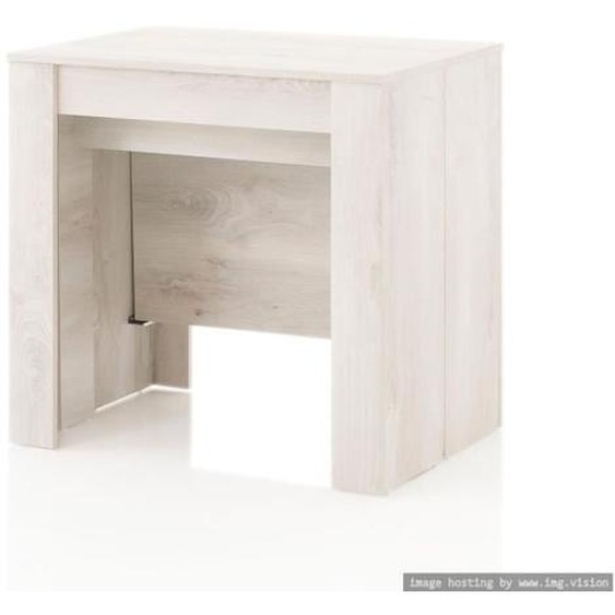 Console extensible - GLAM - Pin blanc - Contemporain - 78,5 cm - 78 cm - Aspect bois