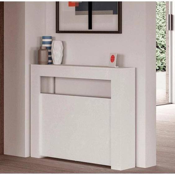 Console extensible ultra comptact SLIMMY Eco bois blanc spatulé