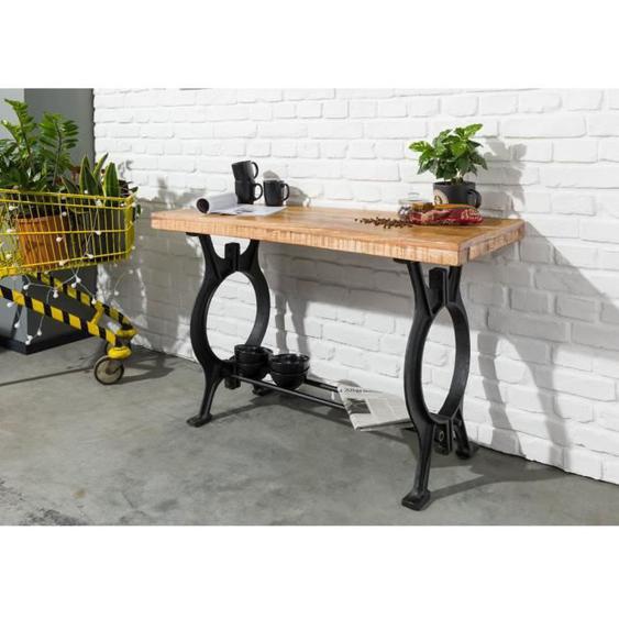 Console - Fer et bois massif recyclé laqué - INDUSTRIAL #36