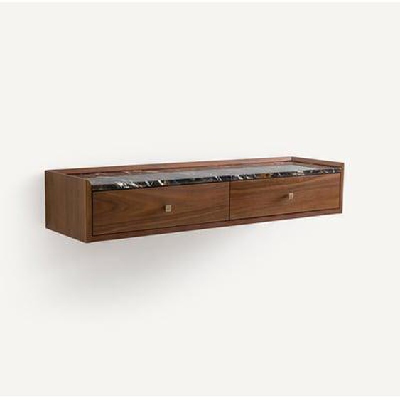 Console murale noyer et marbre, Noham