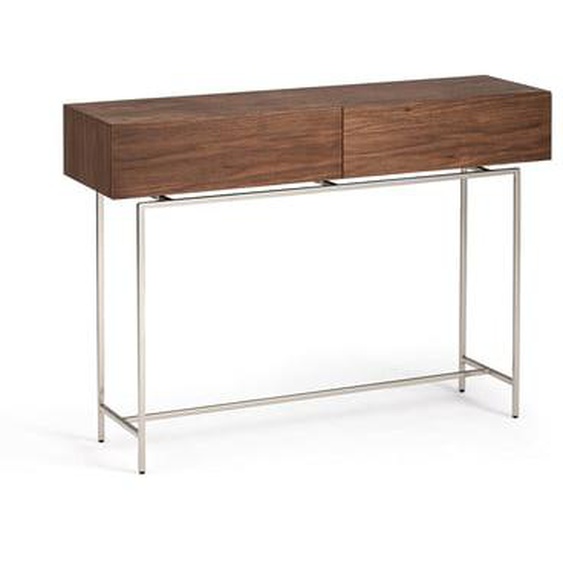 Console noyer, 2 tiroirs, Oreko