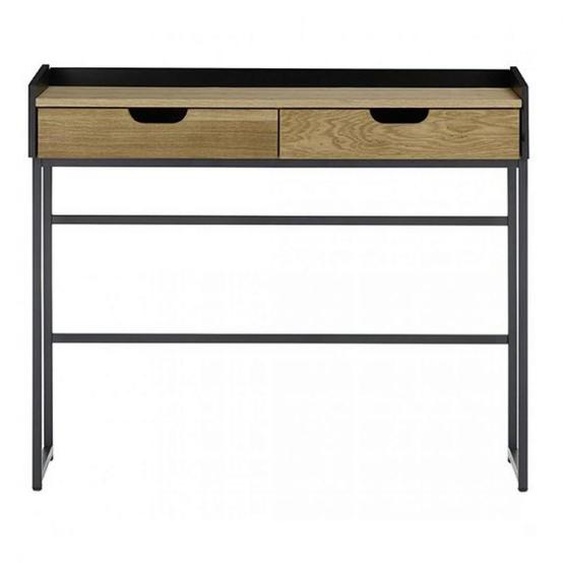 Console SISSY structure chêne massif naturel piétement métal noir mat