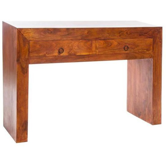 Console Table console en bois massif et acacia coloris marron - Longueur 110 x Profondeur 35 x Hauteur 75 cm