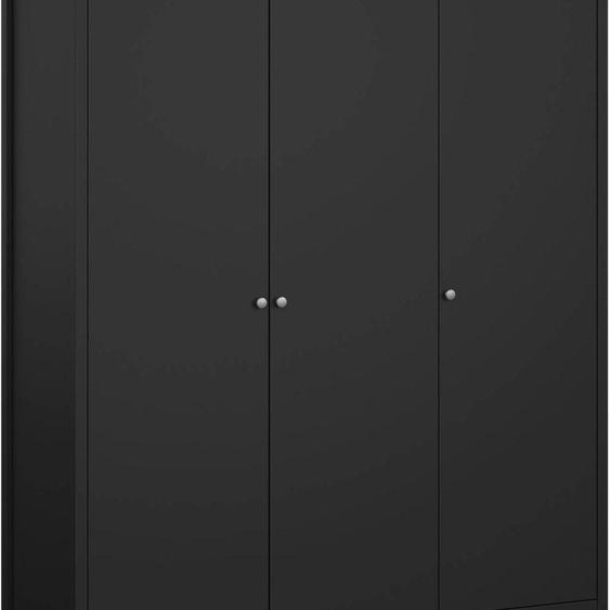 Conti - Armoire 3 portes, 150x58 cm noir, penderie