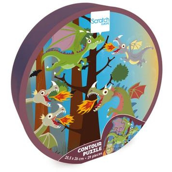 Contour Puzzle - Dragons 29 Pièces Multicolor