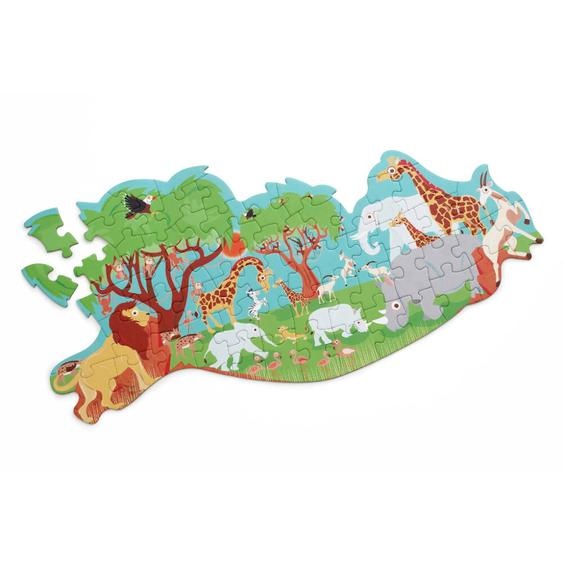 Contour Puzzle - Safari 60 Pièces Multicolor