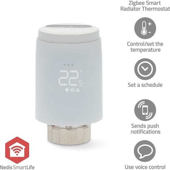Contrôle du radiateur SmartLife | Zigbee 3.0 | Fonctionnement de la batterie | LED | Android ™ / iOS