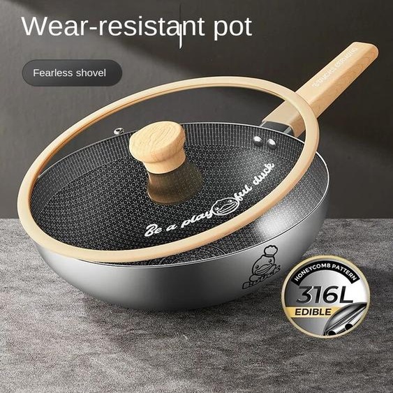 COOKER KinG Cuisinière King Wok 316 acier inoxydable poêle antiadhésive ménage disponible pelle en acier cuisinière à Induction gaz universel