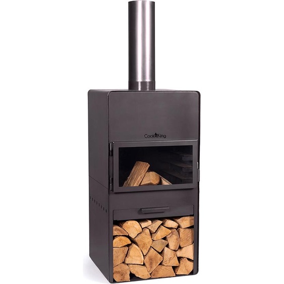 CookKing 111501 Four de jardin Four de terrasse Cheminée Foyer VENTO Avec compartiment four