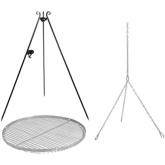 CookKing Barbecue pivotant en acier avec manivelle & accessoires de cuisson Barbecue tripode y compris grille de cuisson en acier Ø 70 cm
