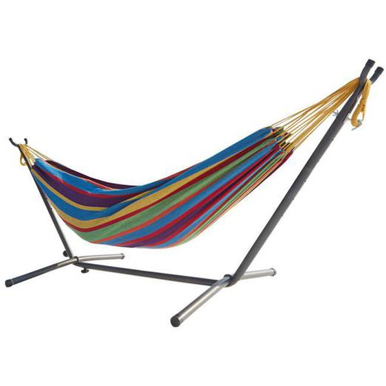 Copacabana arc-en-ciel - Hamac sur pied 26 m avec toile en tissu multicolore