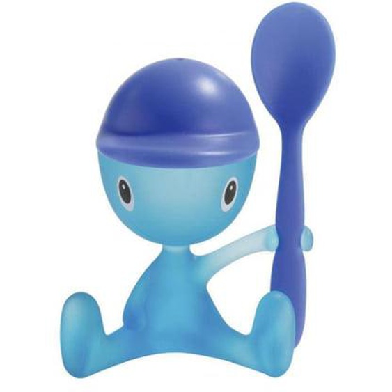 Coquetier bleu clair en résine Hugo Alessi
