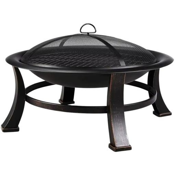Corbeille à feu Outdoor - 76 cm - Pour lextérieur - Bac à feu avec pare-étincelles - BBQ Grill