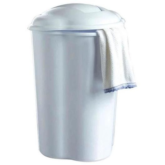 Corbeille à linge - AC-DÉCO - 55 L - Blanc - Plastique - Dimensions : 64x36x45 cm