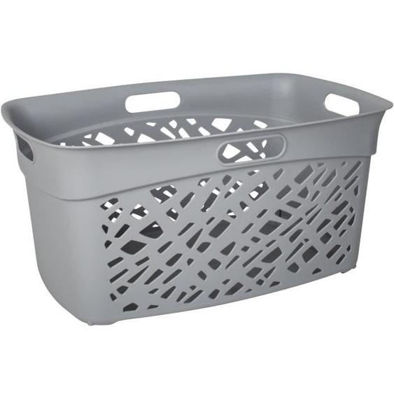 Corbeille à linge Alméria - 45 L - 4 poignées - Gris béton - 59 x 40 x 28 cm - EDA PLASTIQUE