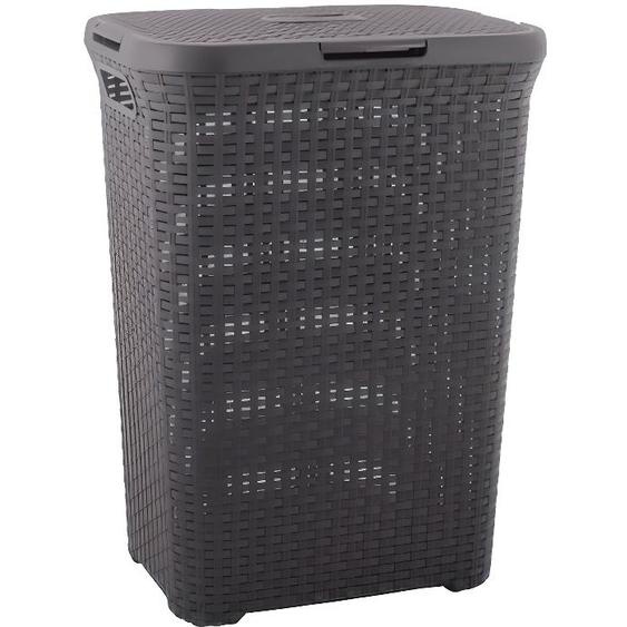 Corbeille à linge Curver Natural 60 L - Noir - CURVER - Corbeille - Rotin, plastique