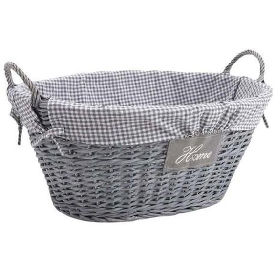 Corbeille à linge - Home - Osier fendu - Gris - 58 x 44 x 32 cm