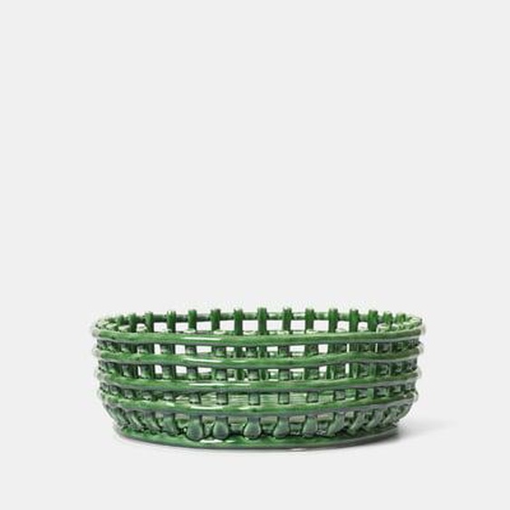 Corbeille Ceramic Centrepiece - emerald green