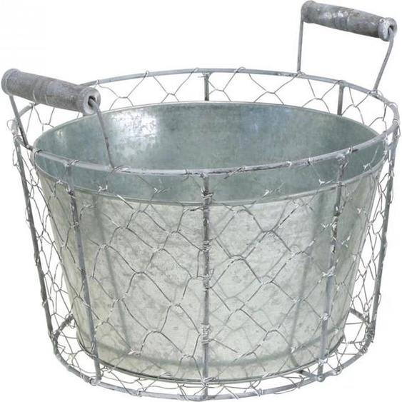 Corbeille en fil de fer Pot Vintage à planter Ø26cm Corbeille en métal Décoration de printemps