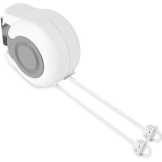 Rnemitery - Corde à Linge Rétractable Exterieur, 13m Séchoir Mural Extensible Étendoir à Linge pour Montage Mural avec 2 Corde à Linge, pour Salle de