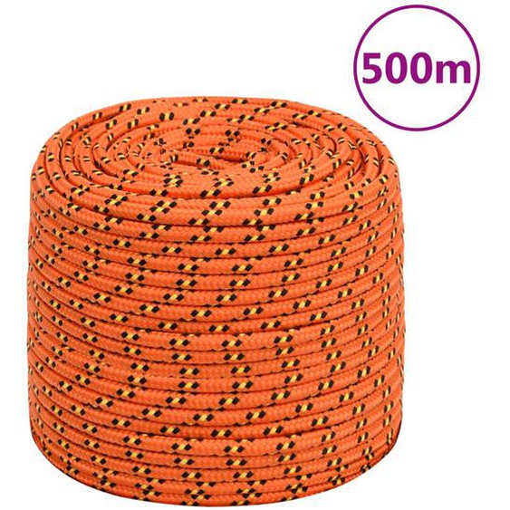Corde de bateau Orange 10 mm 500 m Polypropylène