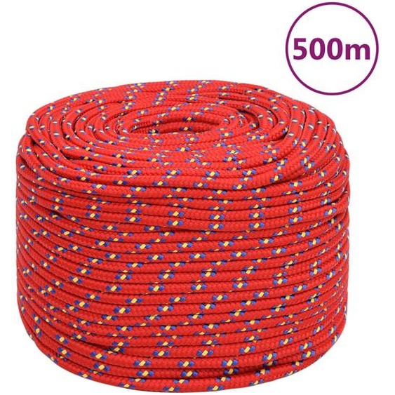 Corde de bateau Rouge 10 mm 500 m Polypropylène