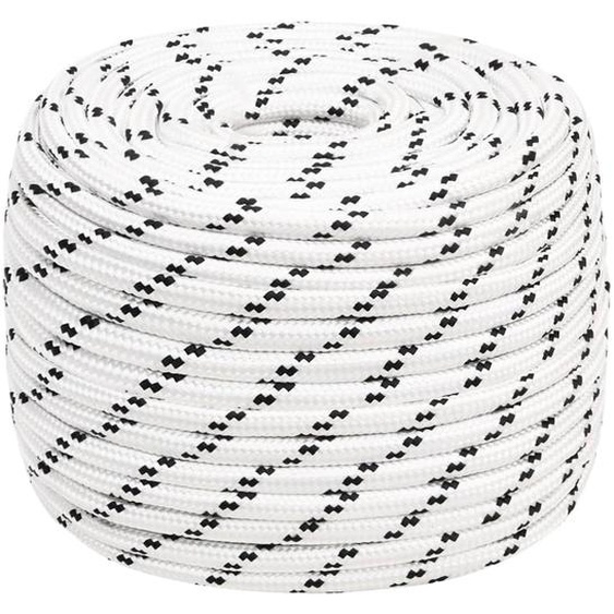 Corde de bateau tressé Blanc 14 mmx250 m Polyester