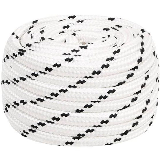 Corde de bateau tressé Blanc 20 mmx100 m Polyester