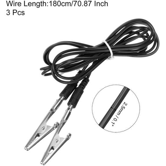 Cordon de Cable de Mise  Terre ESD avec Pince Crocodile de 180 cm Long, Clip de Cable de Fil Terre Antistatique pour liminer Conducteurs lectrostatiques, Paquet de 3 (Noir)