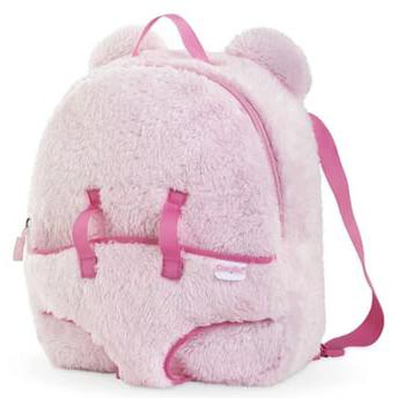 Corolle - Sac à Dos, Porte-Poupon Peluche Rose, Accessoire, pour Poupons 30cm