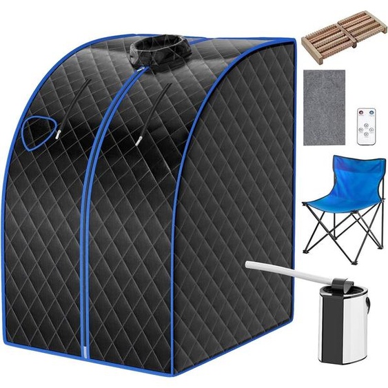 COSTWAY 3L Mini sauna vapeur 1000W avec fonction de vaporisation, température réglable, télécommande et siège, 78x87x101cm