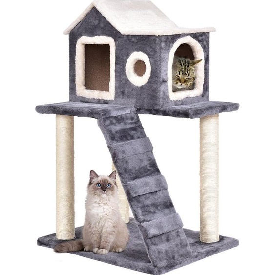 COSTWAY Arbre à chat Arbre à chat à grimper Arbre de jeu Meuble à chat avec grande niche