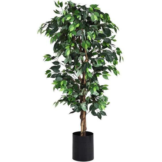 COSTWAY Arbre Artificiel Grand Ficus 180 CM avec Cannes pour Décoration Intérieur / Extérieur 1008 Feuilles