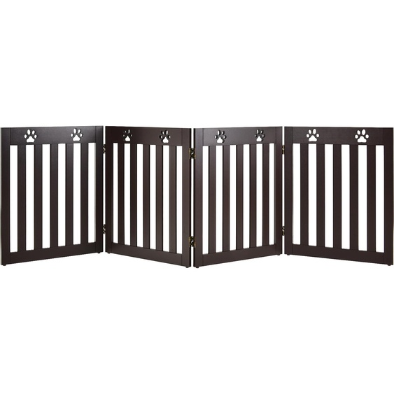 COSTWAY Barrière de sécurité pour chiens, Barrière de sécurité en bois pliable, Barrière descalier 60cm de haut, Barrière de sécurité pour chiens, Barrière de porte flexible