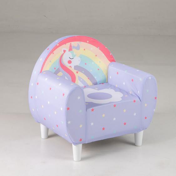COSTWAY Canapé pour Enfants, avec Tissu en Spandex Respirant et Rembourrage en Mousse Haute Densité, Violet
