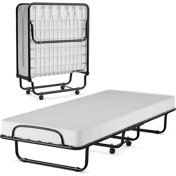 Costway Costway lit pliant sur roues avec matelas pour adultes 190 x 80 x 39 cm