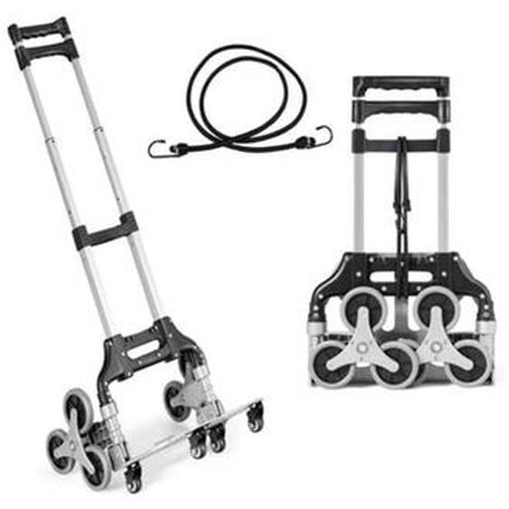 COSTWAY Diable Pliable en Aluminium Chariot avec 6 roue descalade et 4 la roue universelle，Charge statique max. 80 KG
