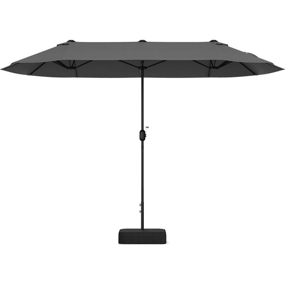 COSTWAY double parasol 400x200cm avec support et manivelle, parasol de jardin UPF 50+, parasol de marché XXL