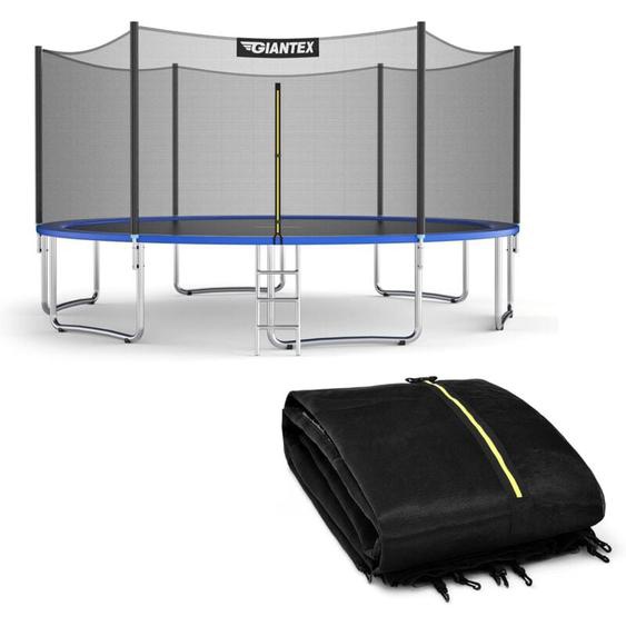Costway - Filet de Sécurité pour Trampoline 366 cm Porte à Glissière Double et Boucles de Protection, Filet de Remplacement pour Trampolines pour 8