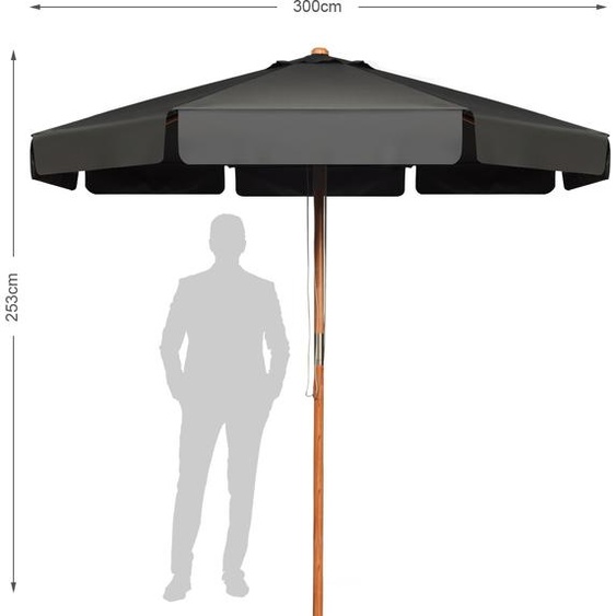 COSTWAY Ø300cm Parasol octogonal Parasol de jardin basculant Parasol de terrasse avec manivelle Parasol de plage pour le jardin ou la piscine Gris