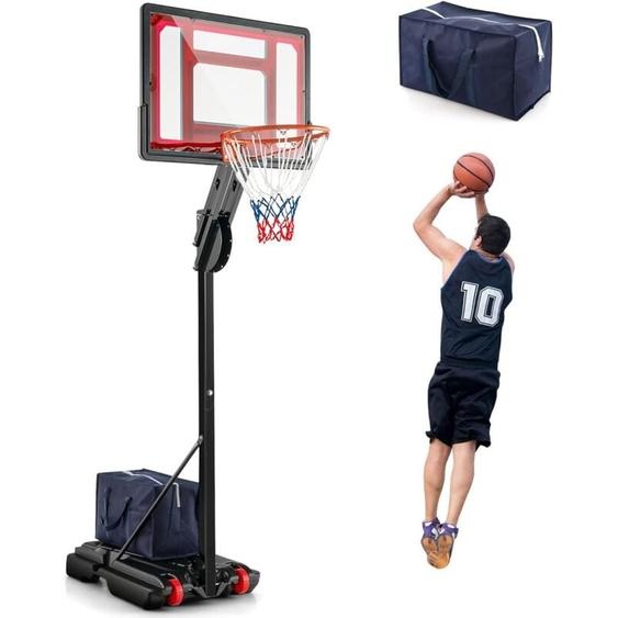 COSTWAY Panier de Basket dextérieur avec Sac de Sable -Hauteur Réglable de 155 à 310 cm-Support de Basketball Portable sur Pieds Intérieure pour