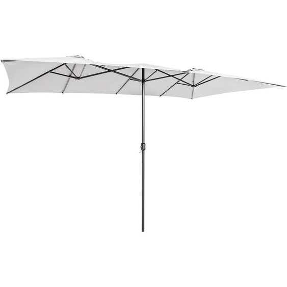 COSTWAY Parasol double 426x265cm, Parasol rectangulaire, protection UV, Grand parasol de jardin XXL, Parasol de terrasse avec manivelle, Parasol de marché pour piscine, terrasse, jardin
